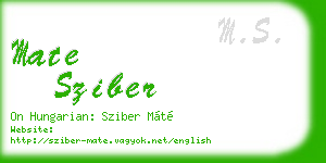 mate sziber business card
